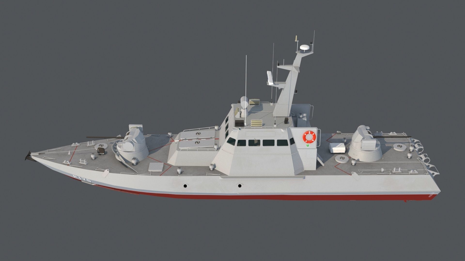 Gyurza-M class artillery boat 58155 Low-poly 3D model_1