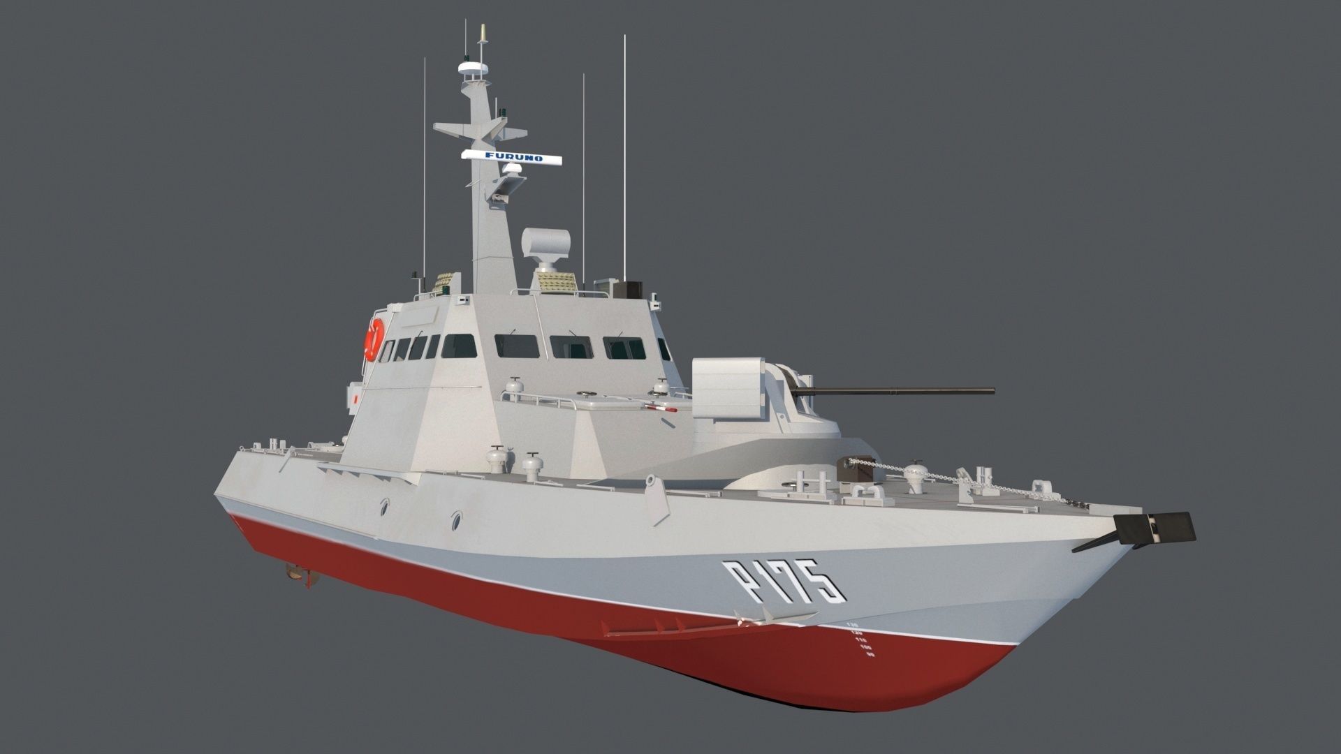 Gyurza-M class artillery boat 58155 Low-poly 3D model_9