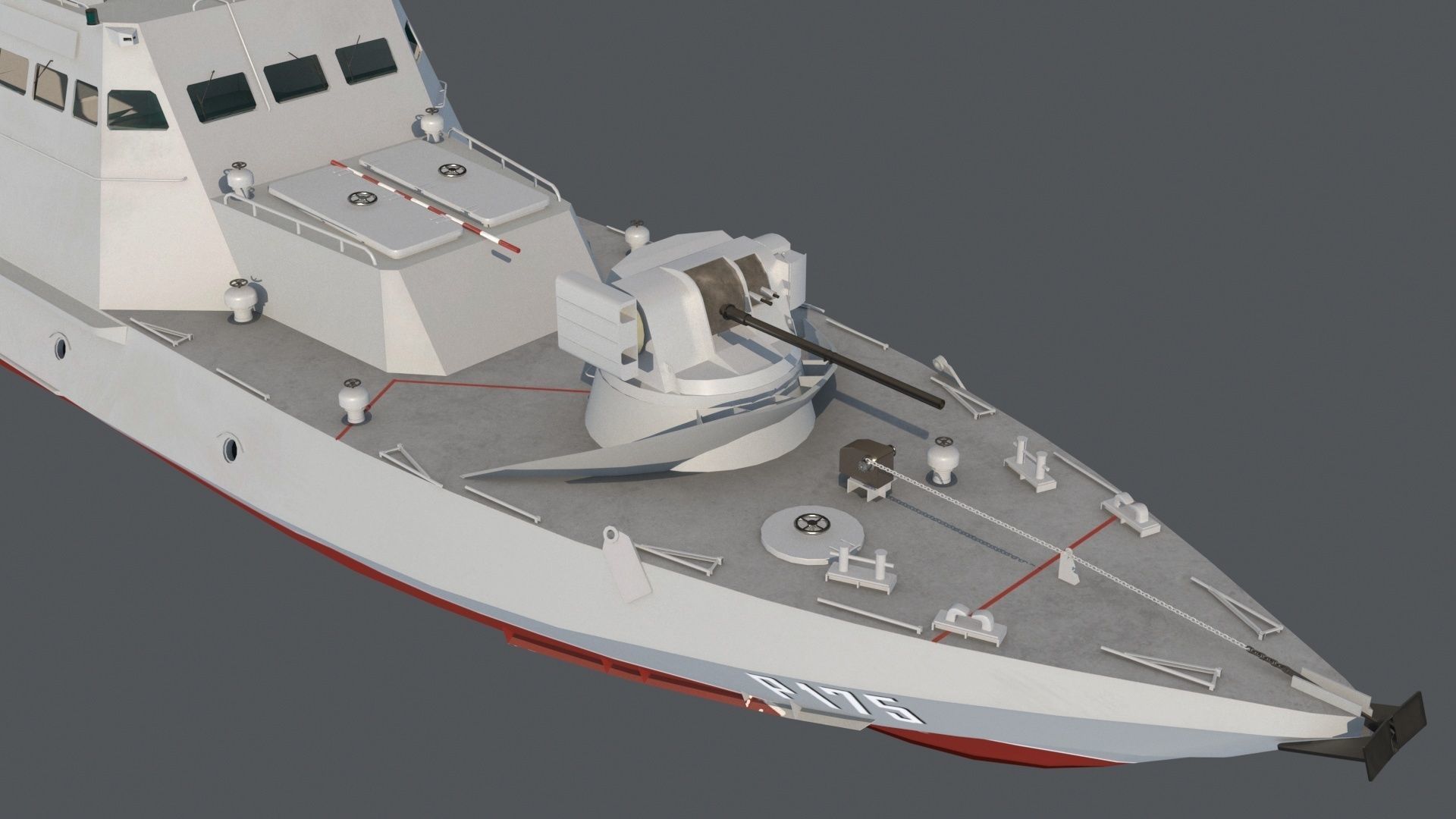 Gyurza-M class artillery boat 58155 Low-poly 3D model_10