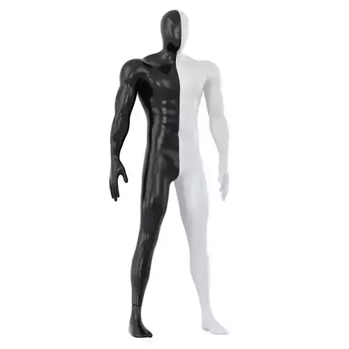Male abstract mannequin white with black color 89