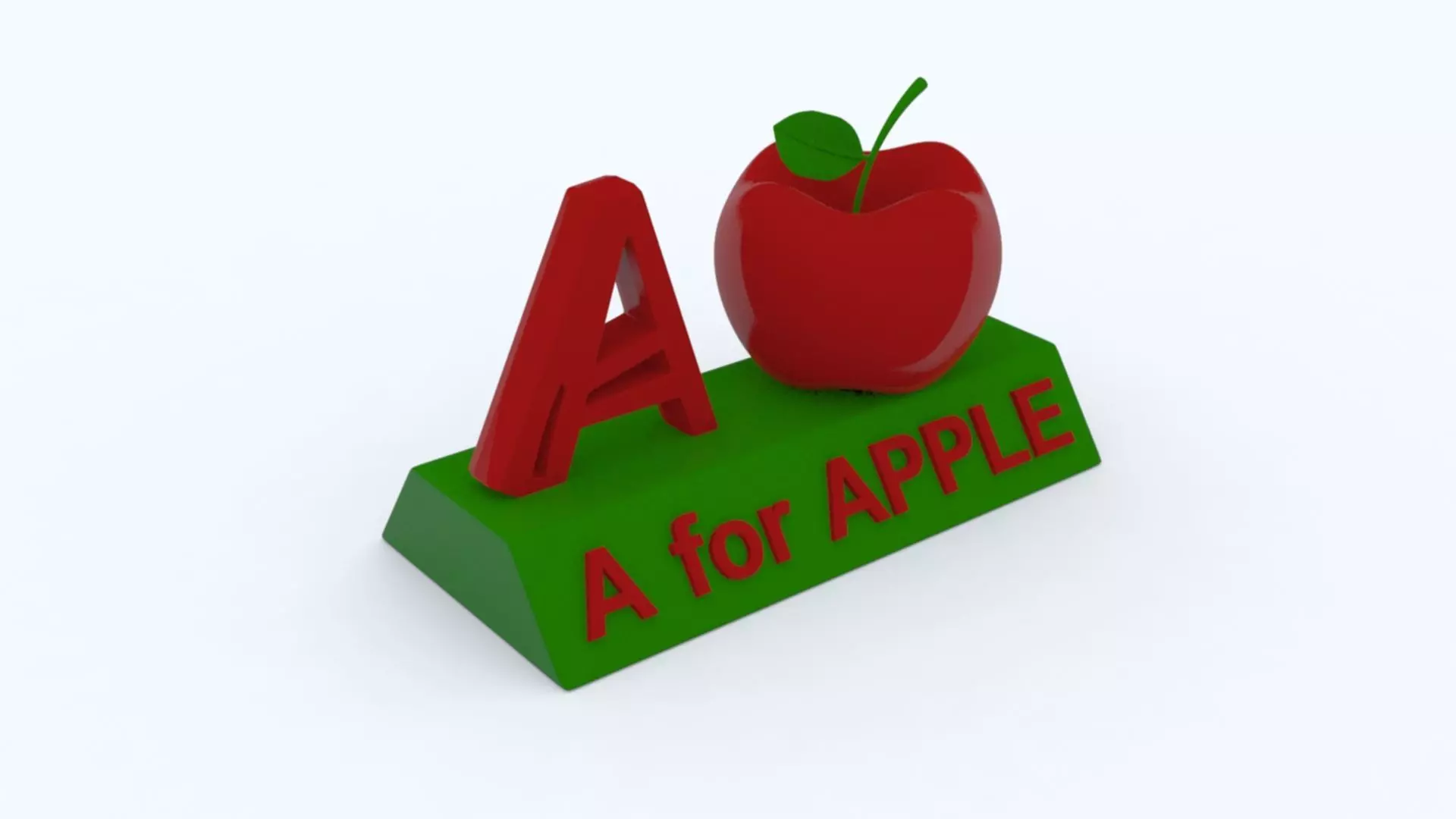 A for Apple Model 3D print model