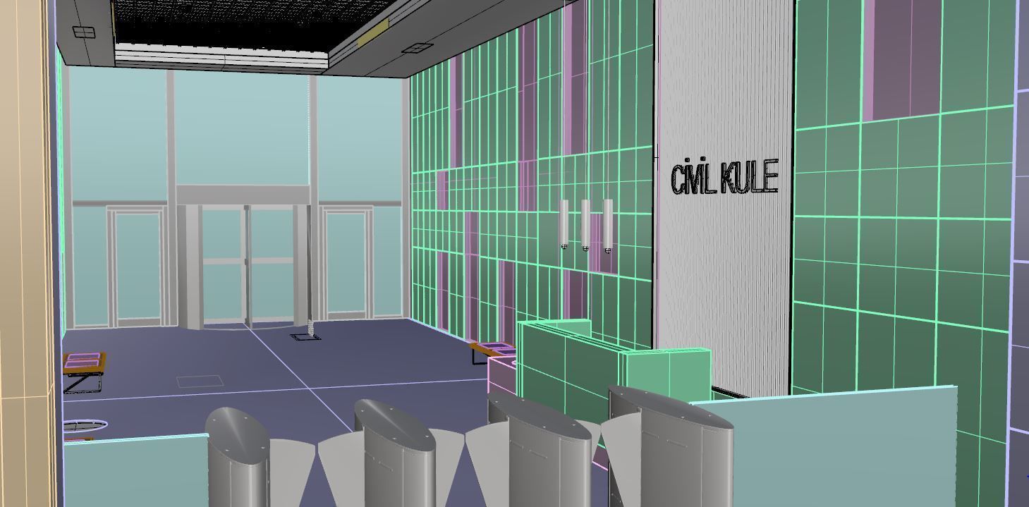 Foyer Design - Residential Building Entrance 3D model_7