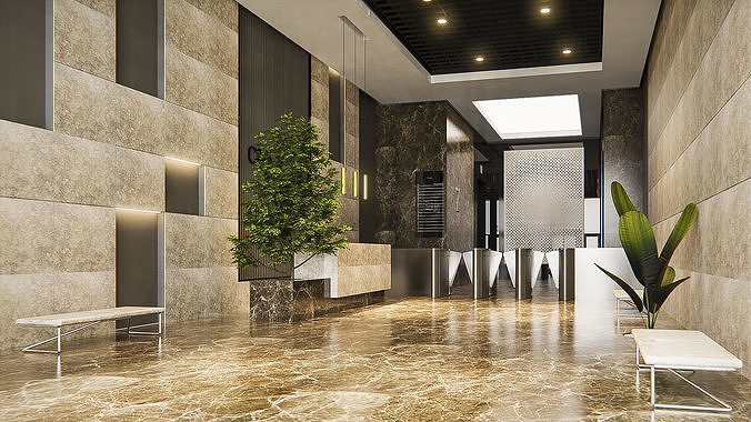 Foyer Design - Residential Building Entrance 3D model
