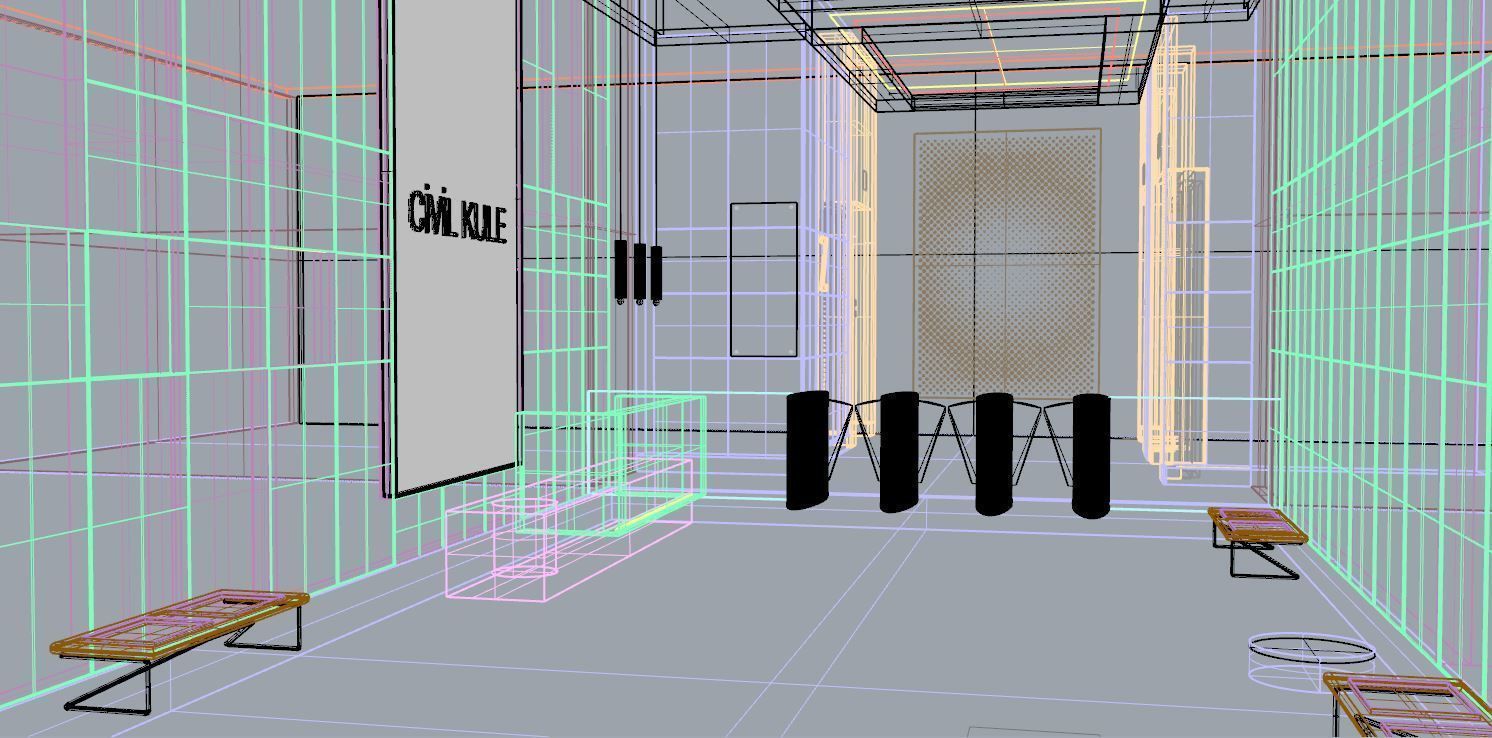 Foyer Design - Residential Building Entrance 3D model_6