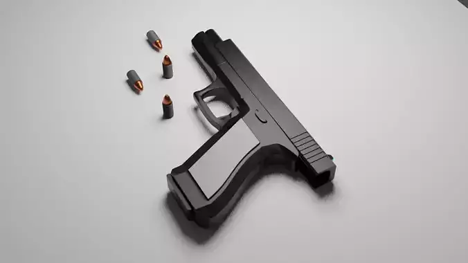 Glock 17 Low-poly 3D model