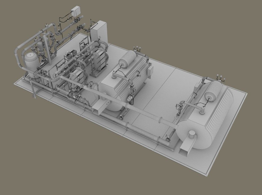Industrial boiler room 3D model_12