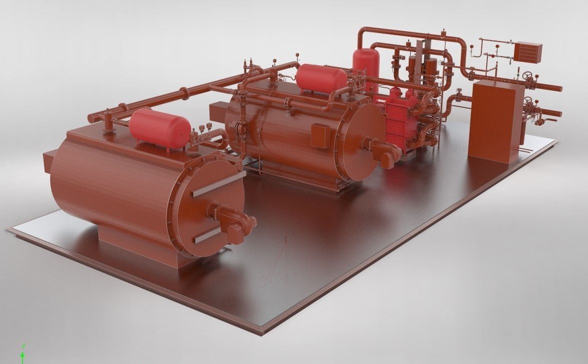 Industrial boiler room 3D model_6