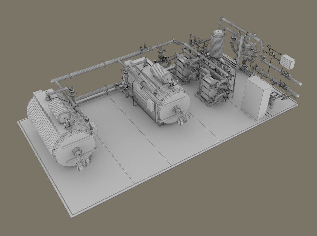 Industrial boiler room 3D model_11