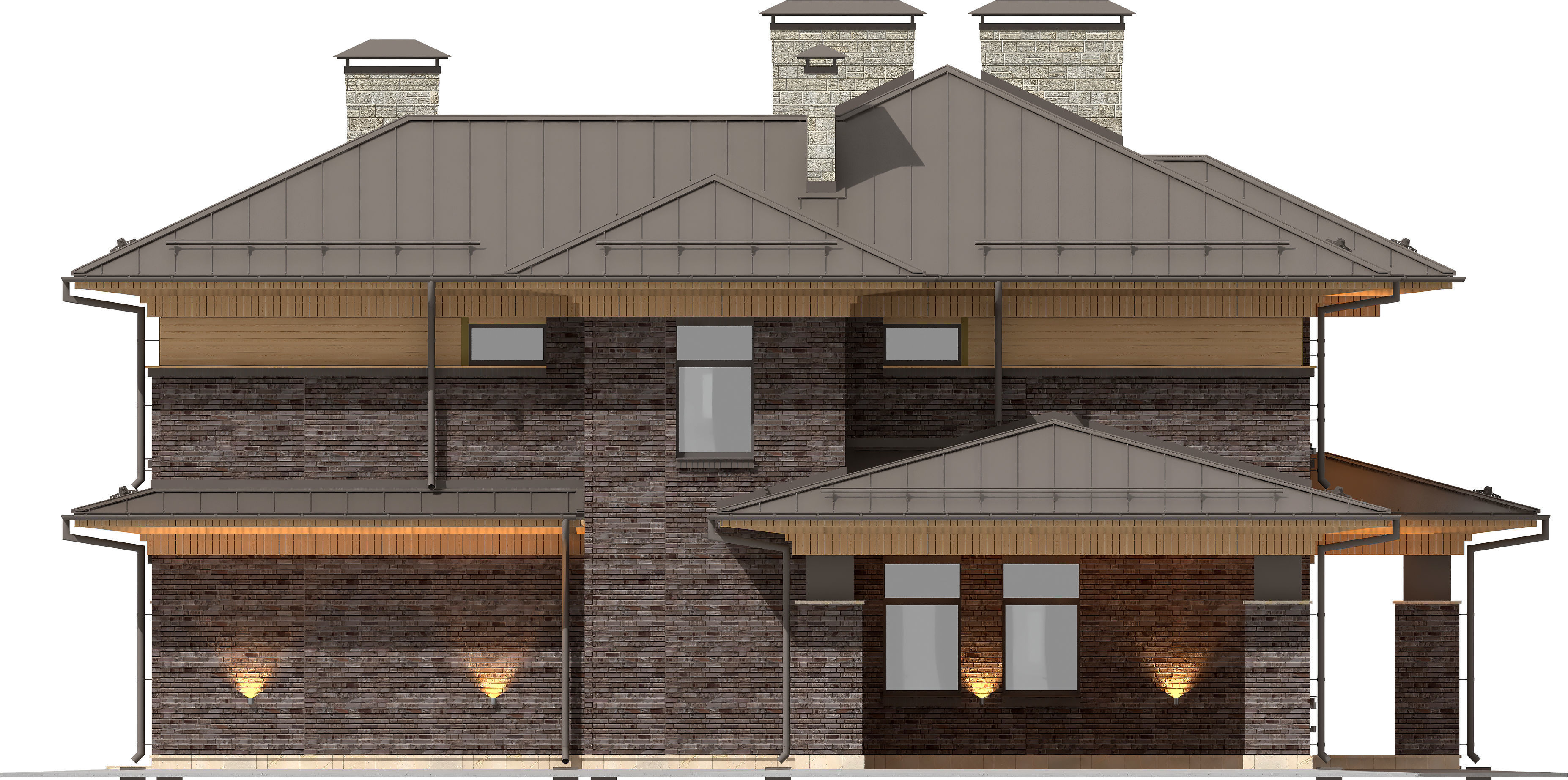Model of a wright-style house with a carport 3D model_9