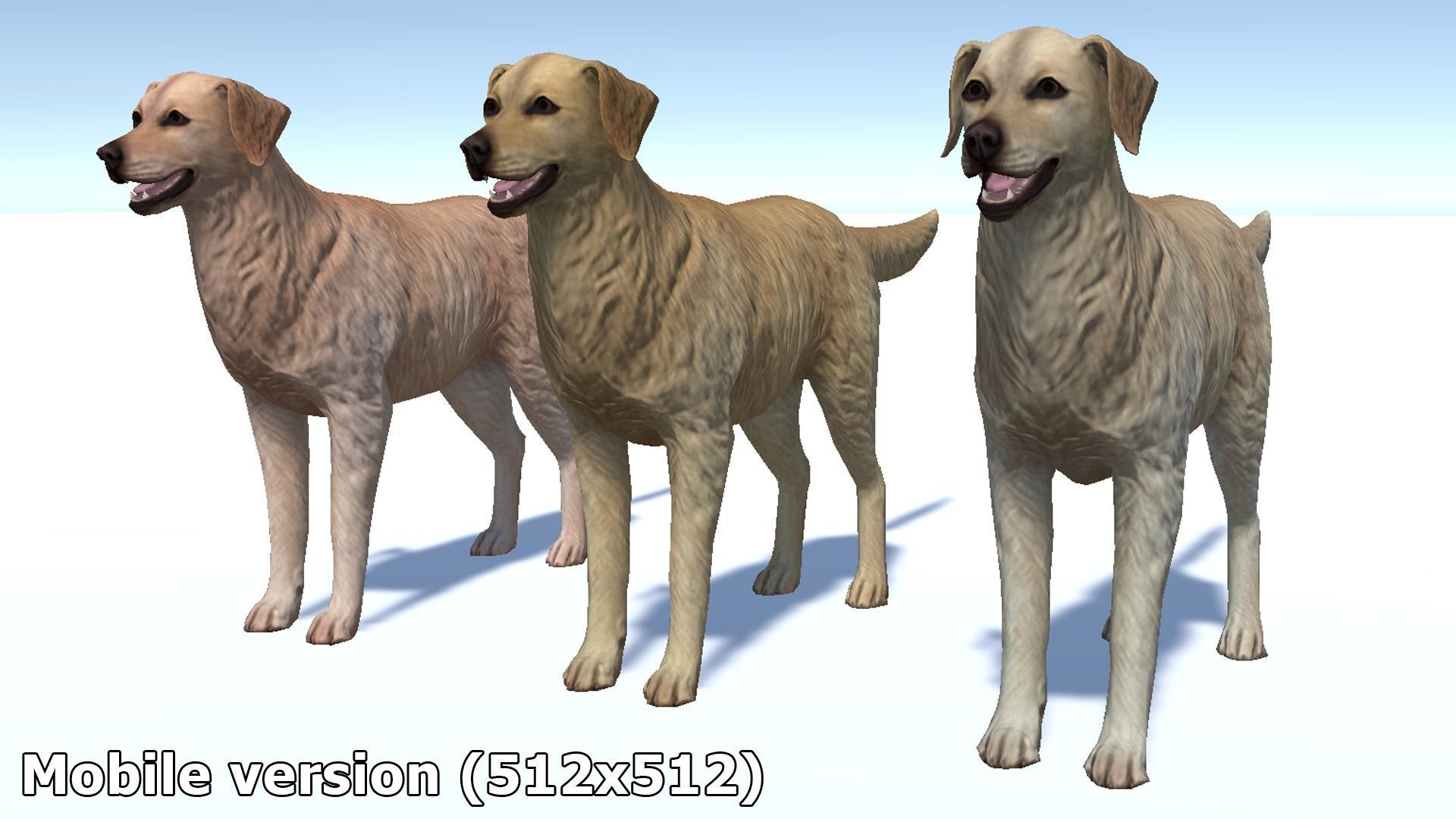 Dog - Golden Retriever Low-poly 3D model_14