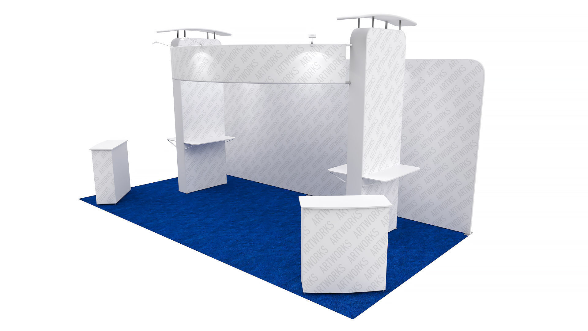 Exhibition booth 10x20ft 3DM022 3D model_5
