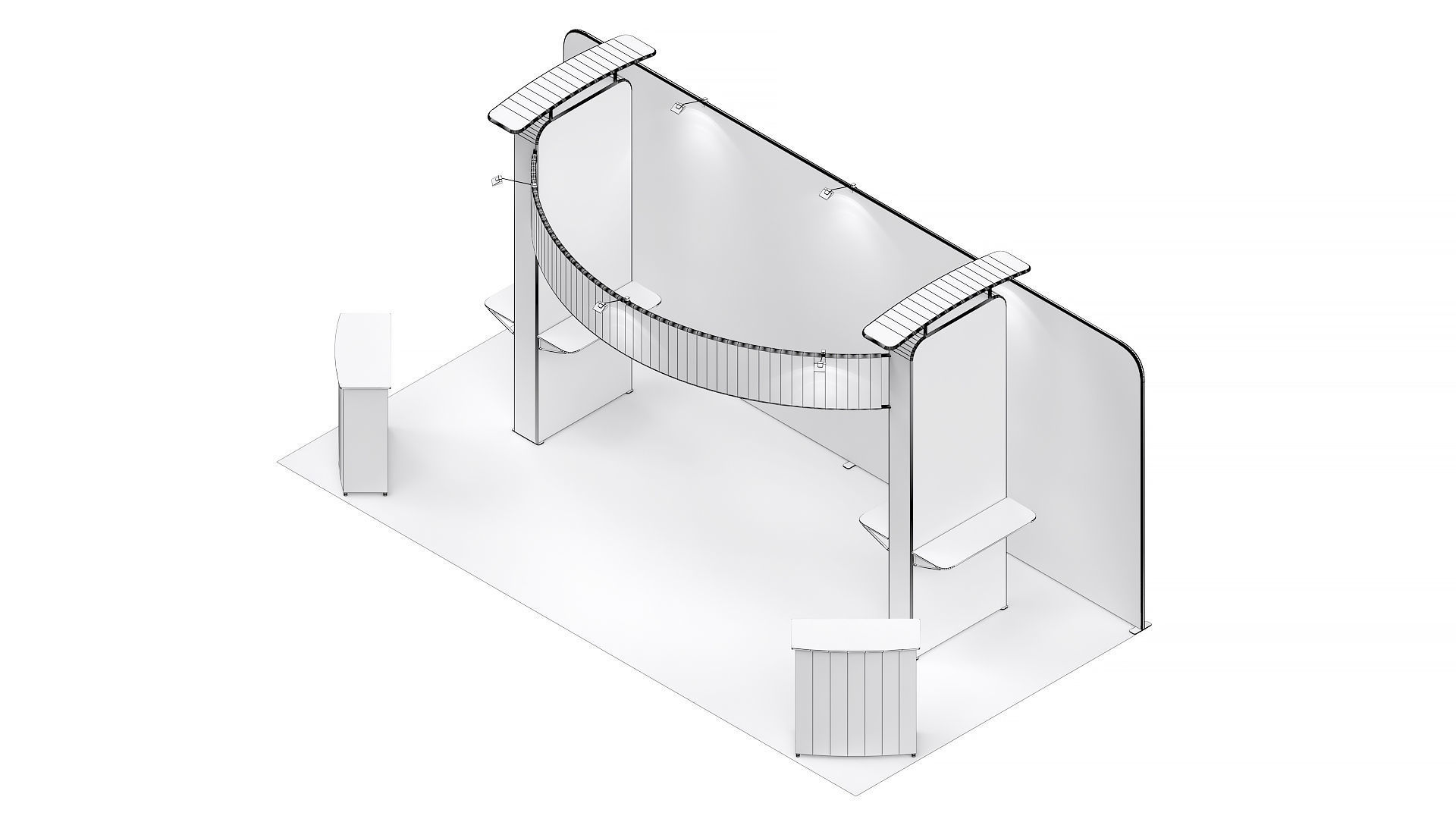 Exhibition booth 10x20ft 3DM022 3D model_8