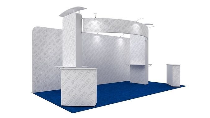 Exhibition booth 10x20ft 3DM022 3D model