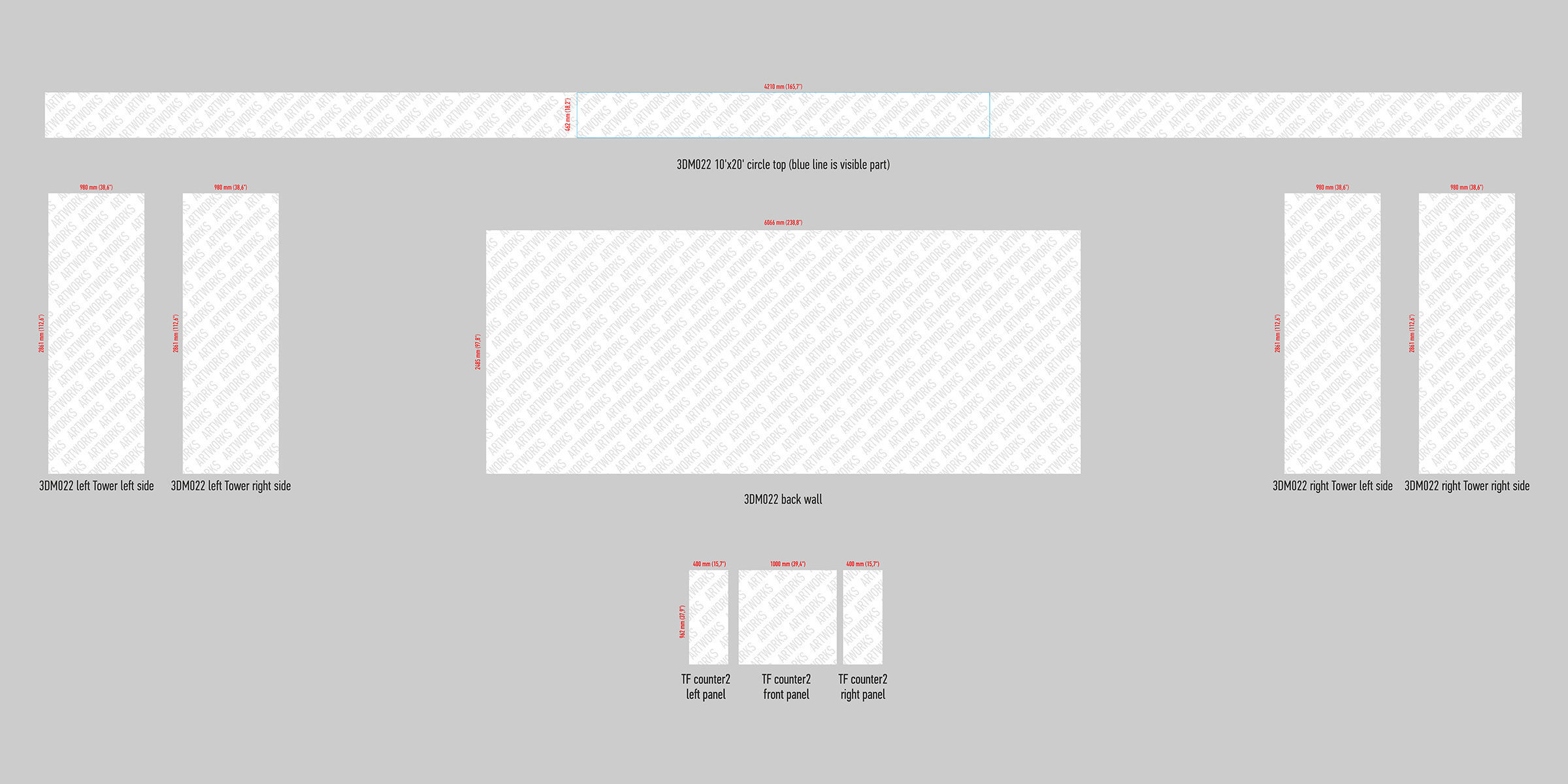 Exhibition booth 10x20ft 3DM022 3D model_11