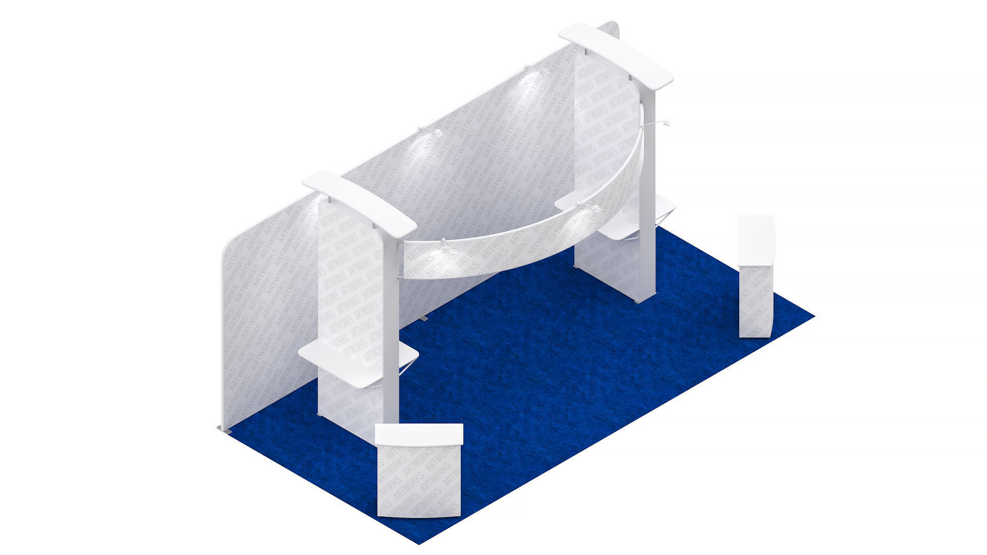 Exhibition booth 10x20ft 3DM022 3D model_6