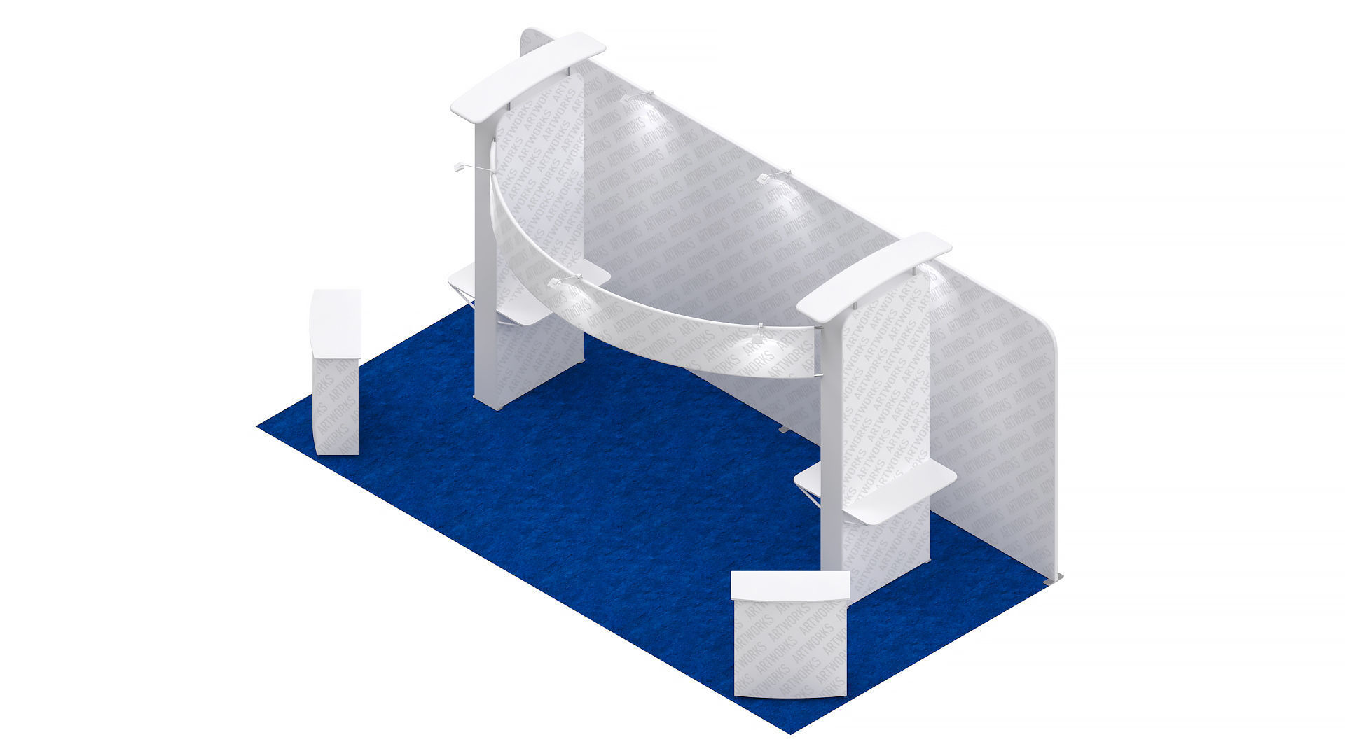 Exhibition booth 10x20ft 3DM022 3D model_7