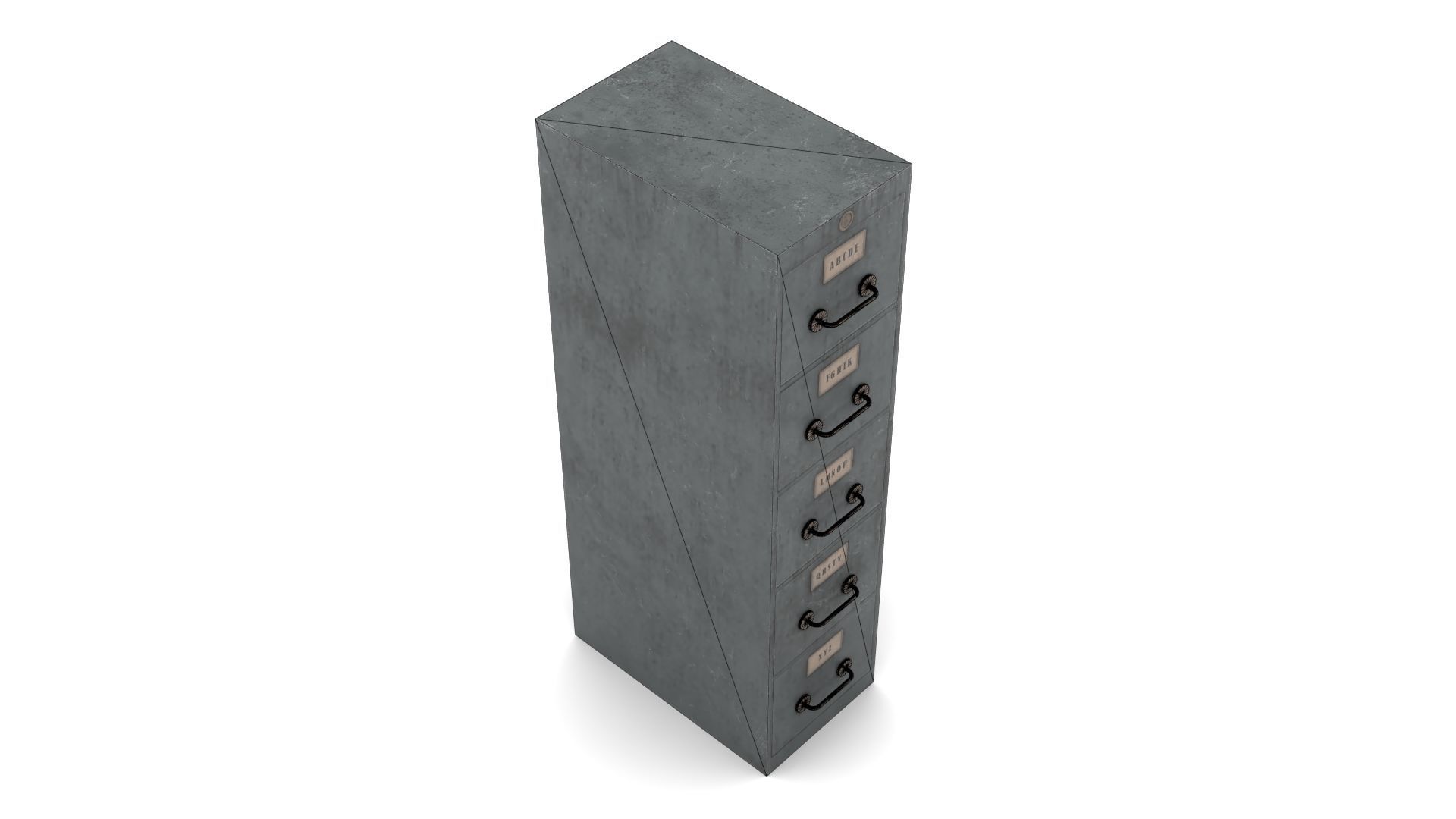 Filing Cabinet Low-poly 3D model_12
