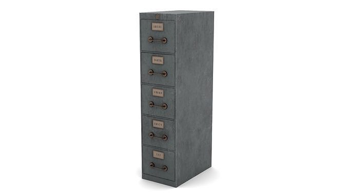 Filing Cabinet Low-poly 3D model