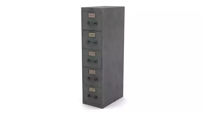 Filing Cabinet Low-poly 3D model