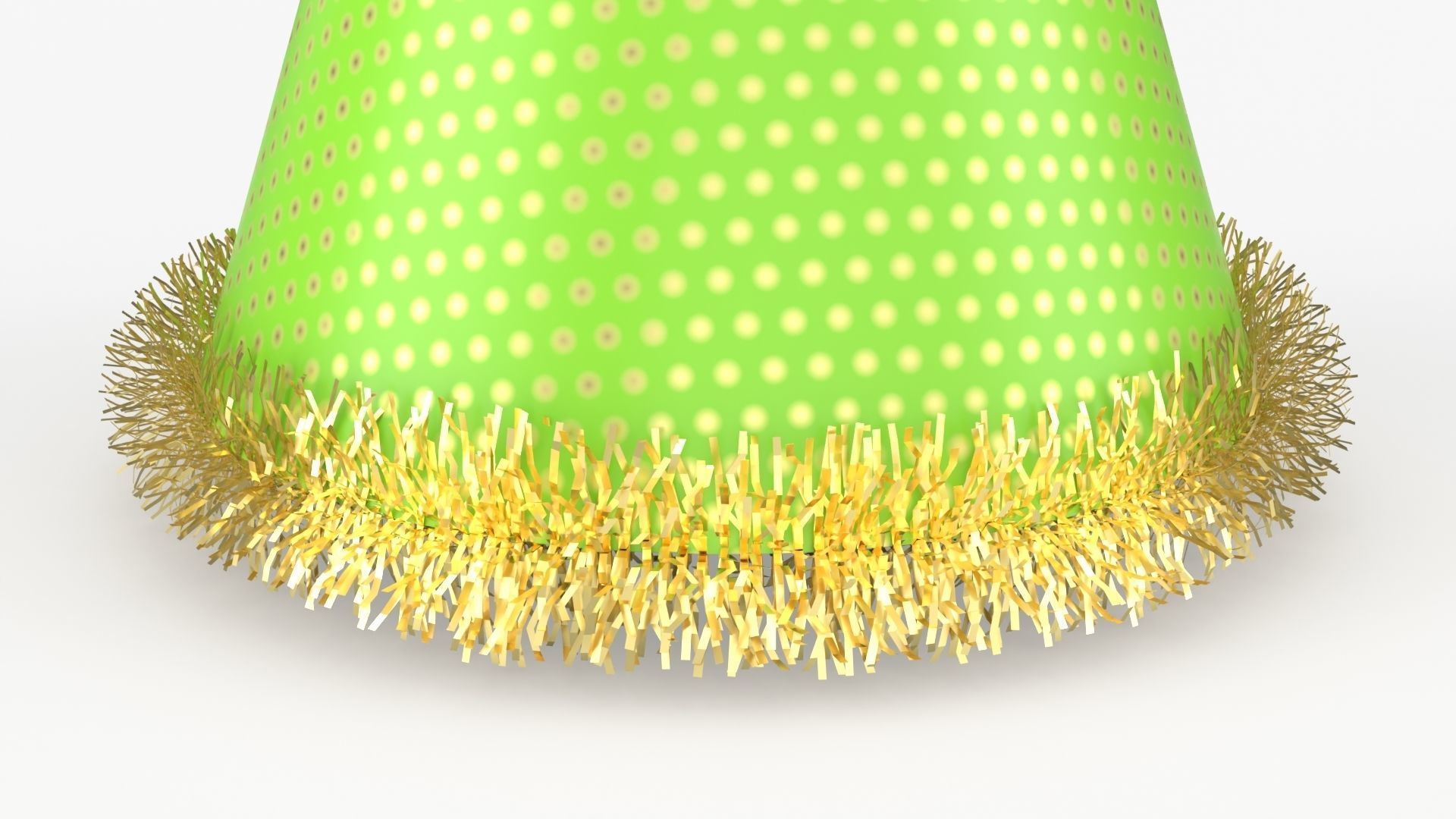Party hat green 3D model_3