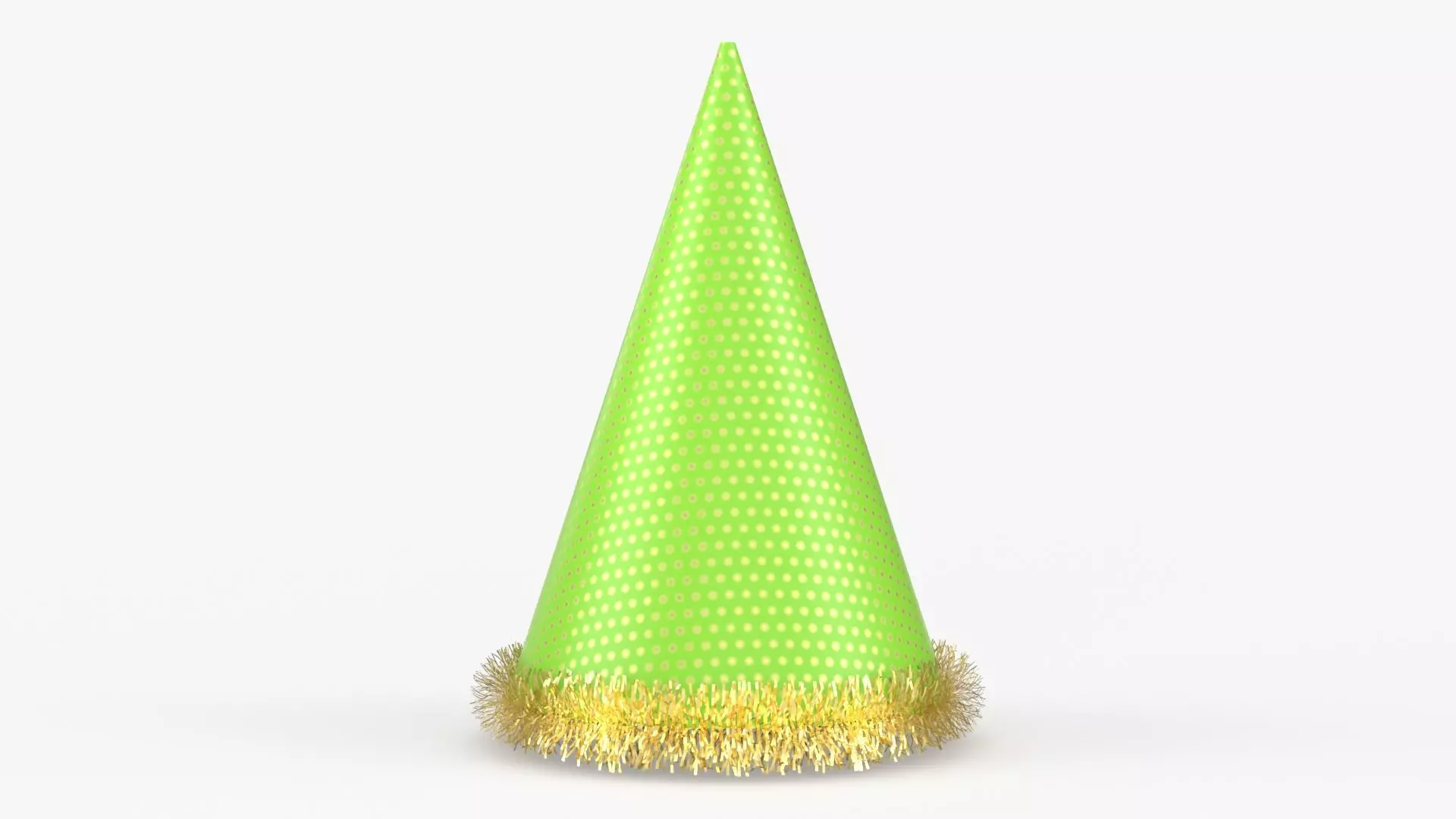 Party hat green 3D model_0