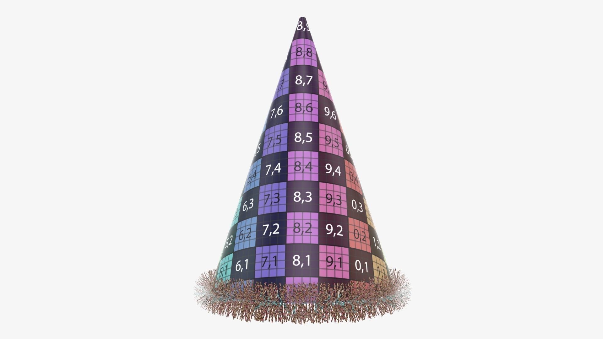 Party hat green 3D model_9