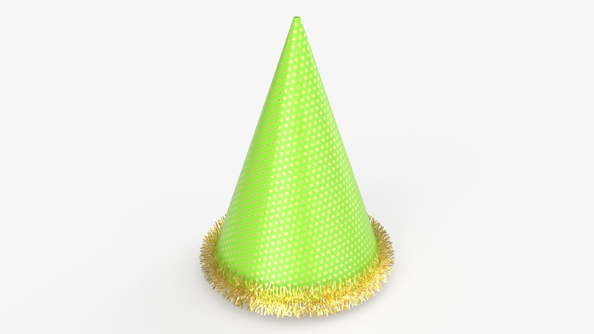 Party hat green 3D model_1