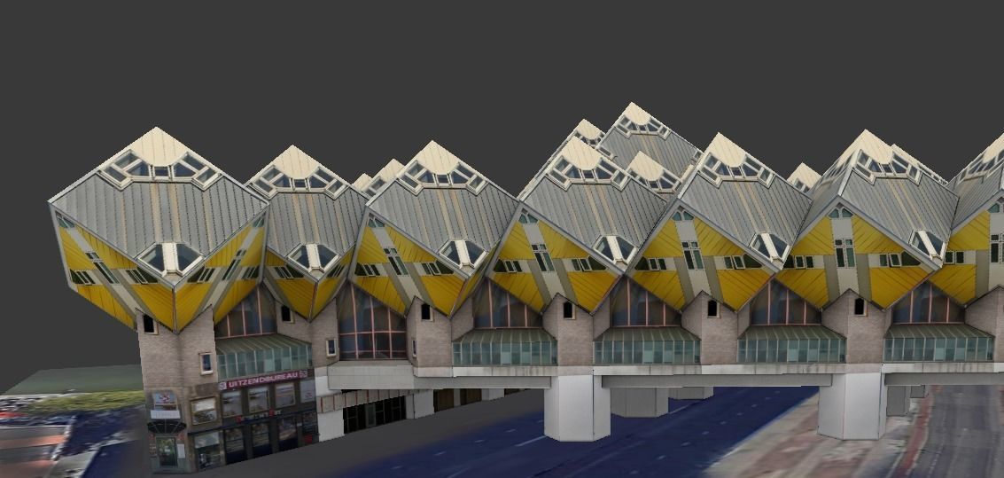 Cube Houses low-poly 3d model Low-poly 3D model_11