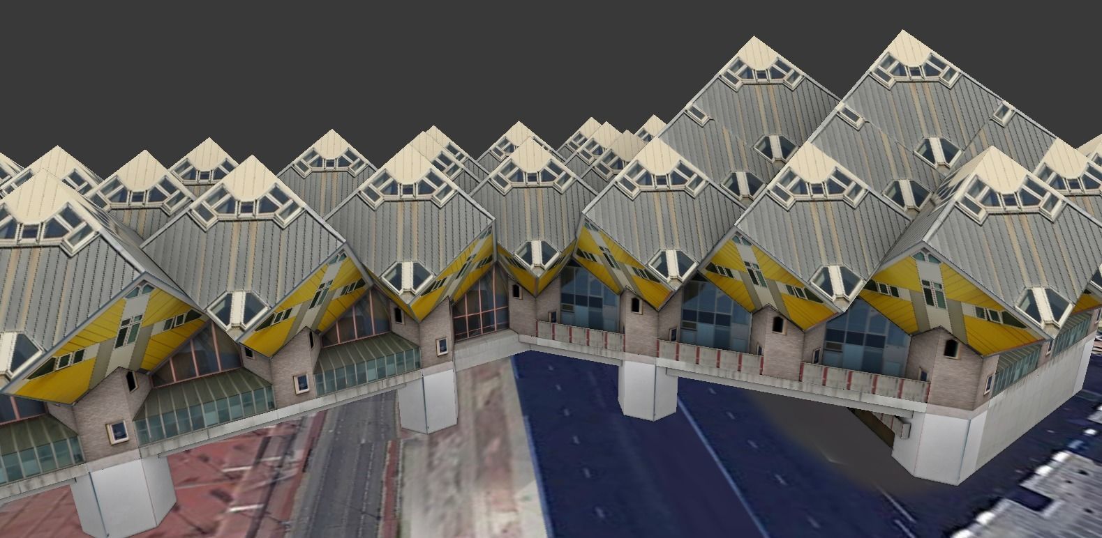 Cube Houses low-poly 3d model Low-poly 3D model_6