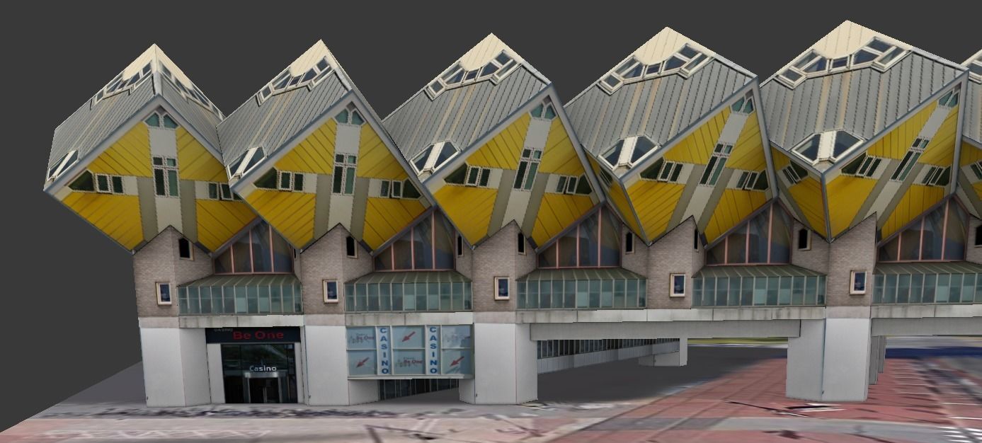 Cube Houses low-poly 3d model Low-poly 3D model_7