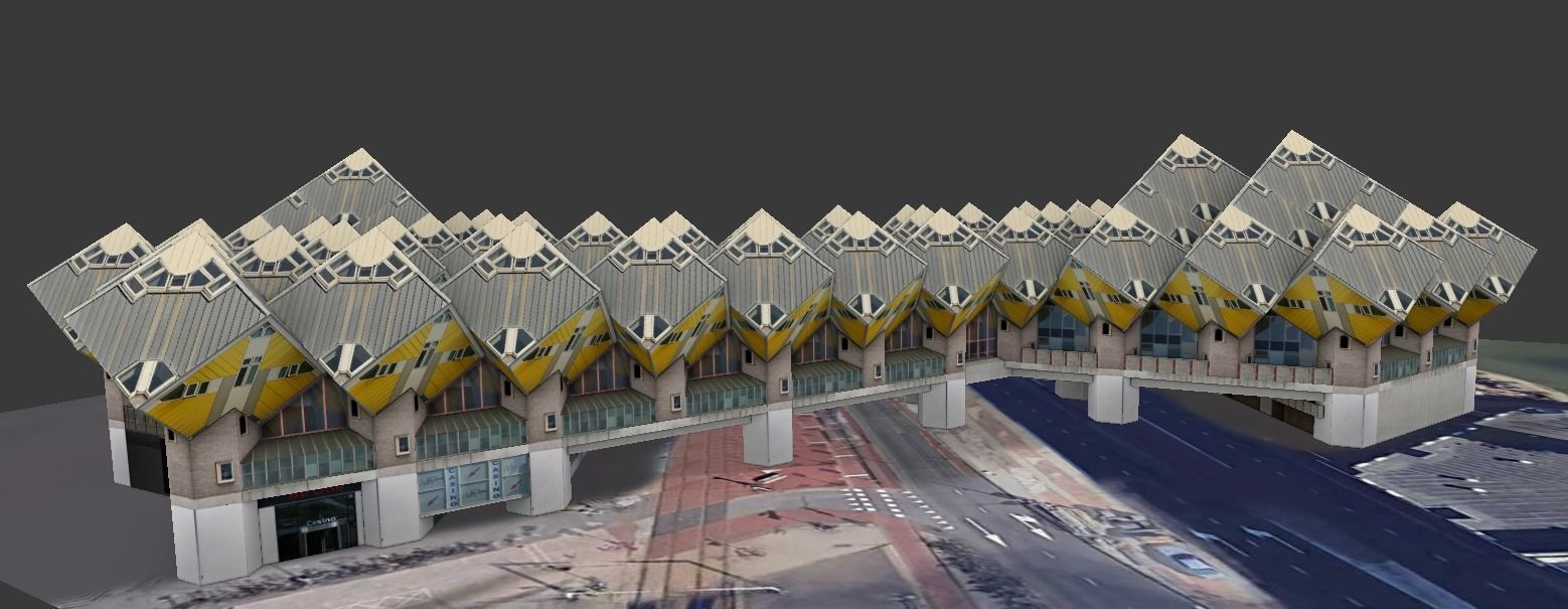 Cube Houses low-poly 3d model Low-poly 3D model_5