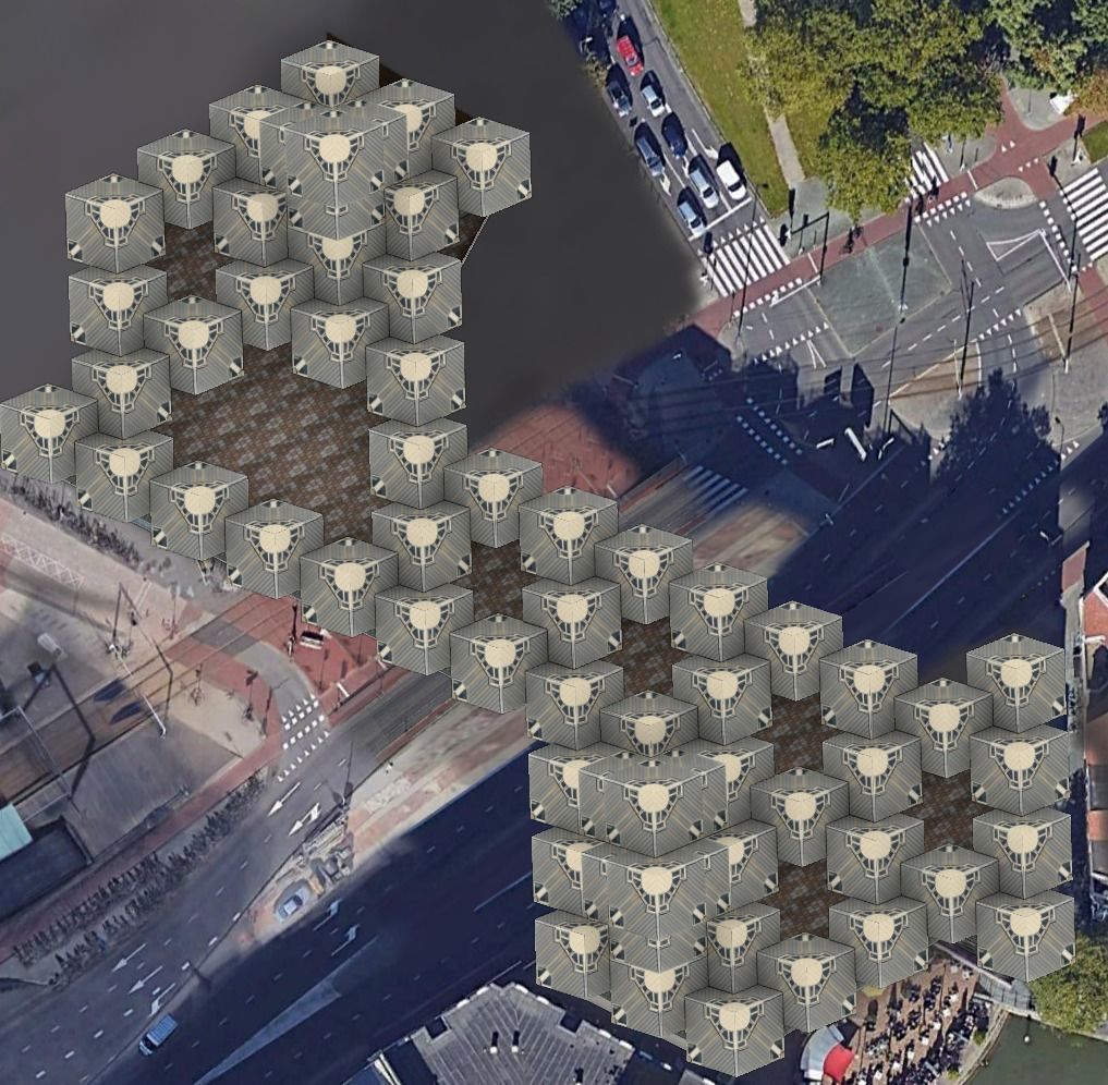 Cube Houses low-poly 3d model Low-poly 3D model_2