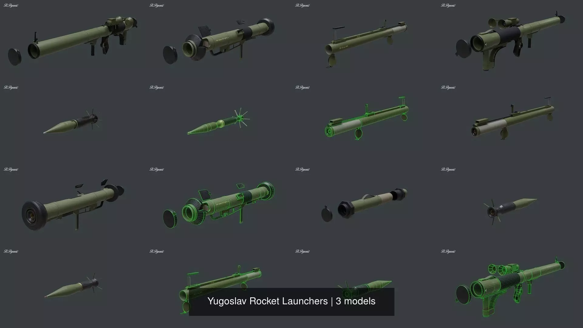 Yugoslav Rocket Launchers 3D Model Collection_0