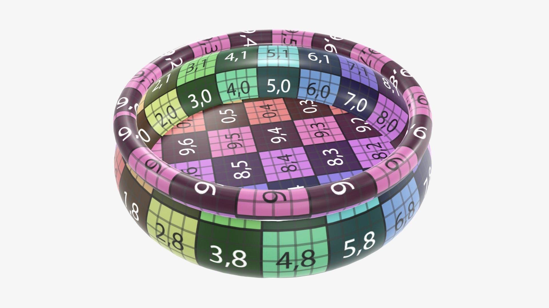 Family inflatable water pool 3D model_11