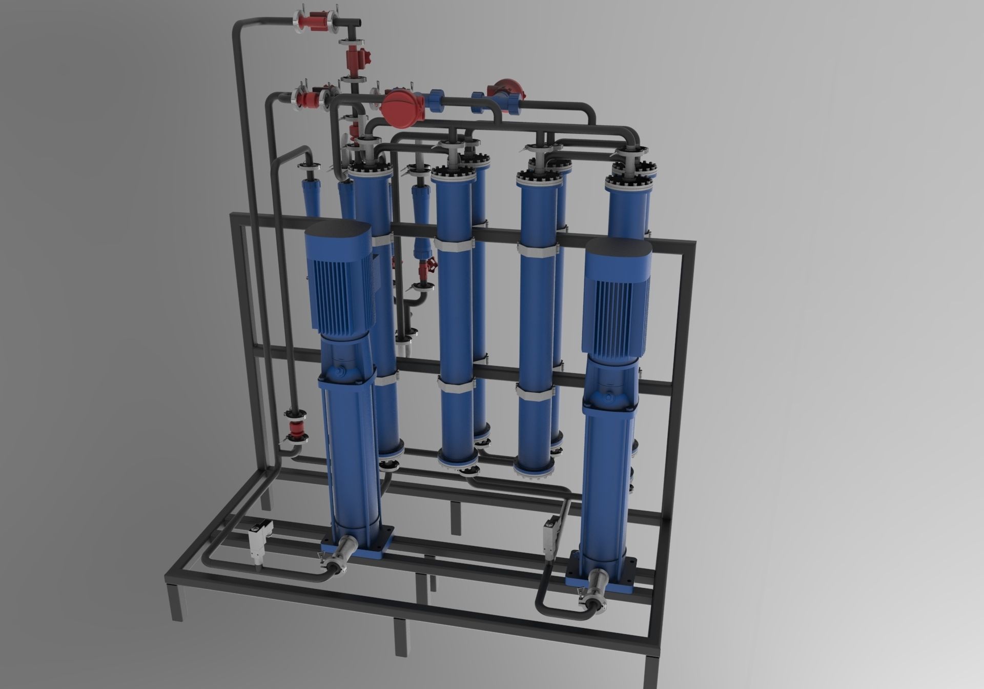 Osmosis water purification system 3D model_5