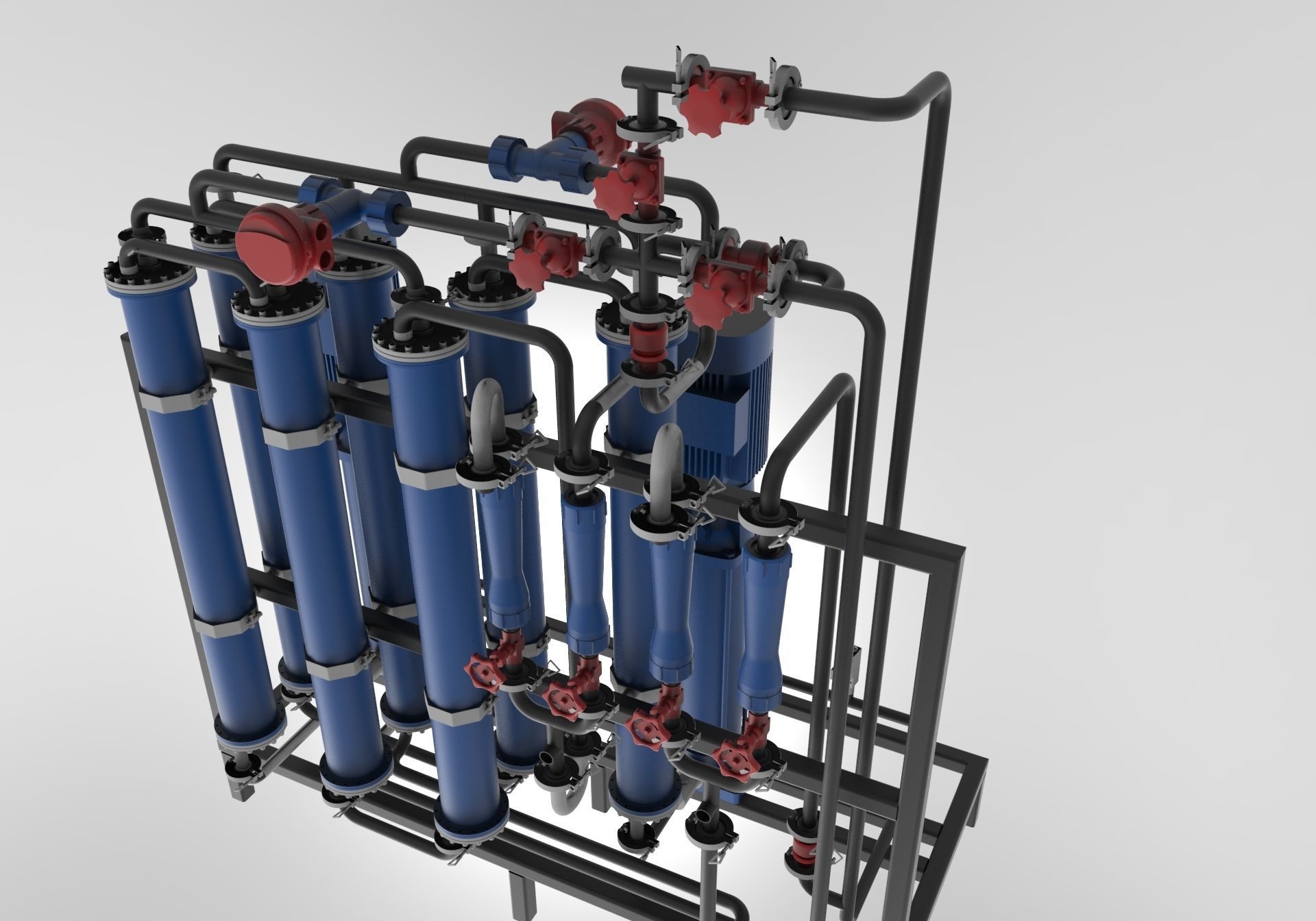 Osmosis water purification system 3D model_2