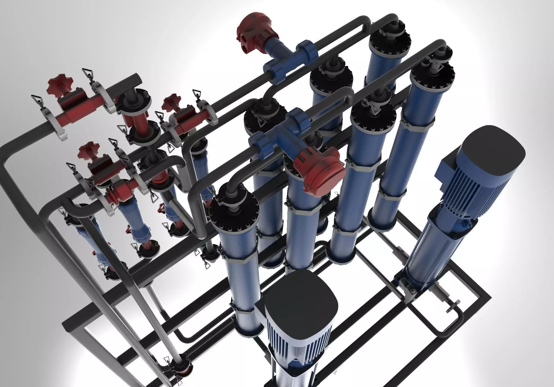 Osmosis water purification system 3D model_0