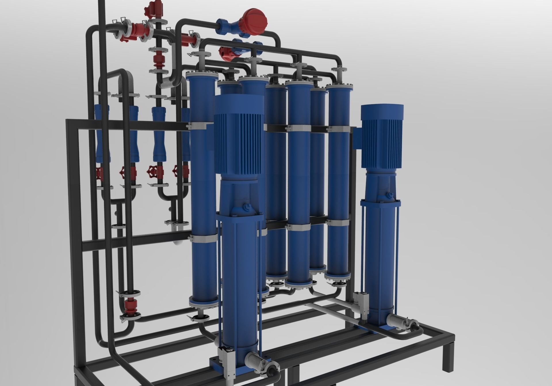 Osmosis water purification system 3D model_1