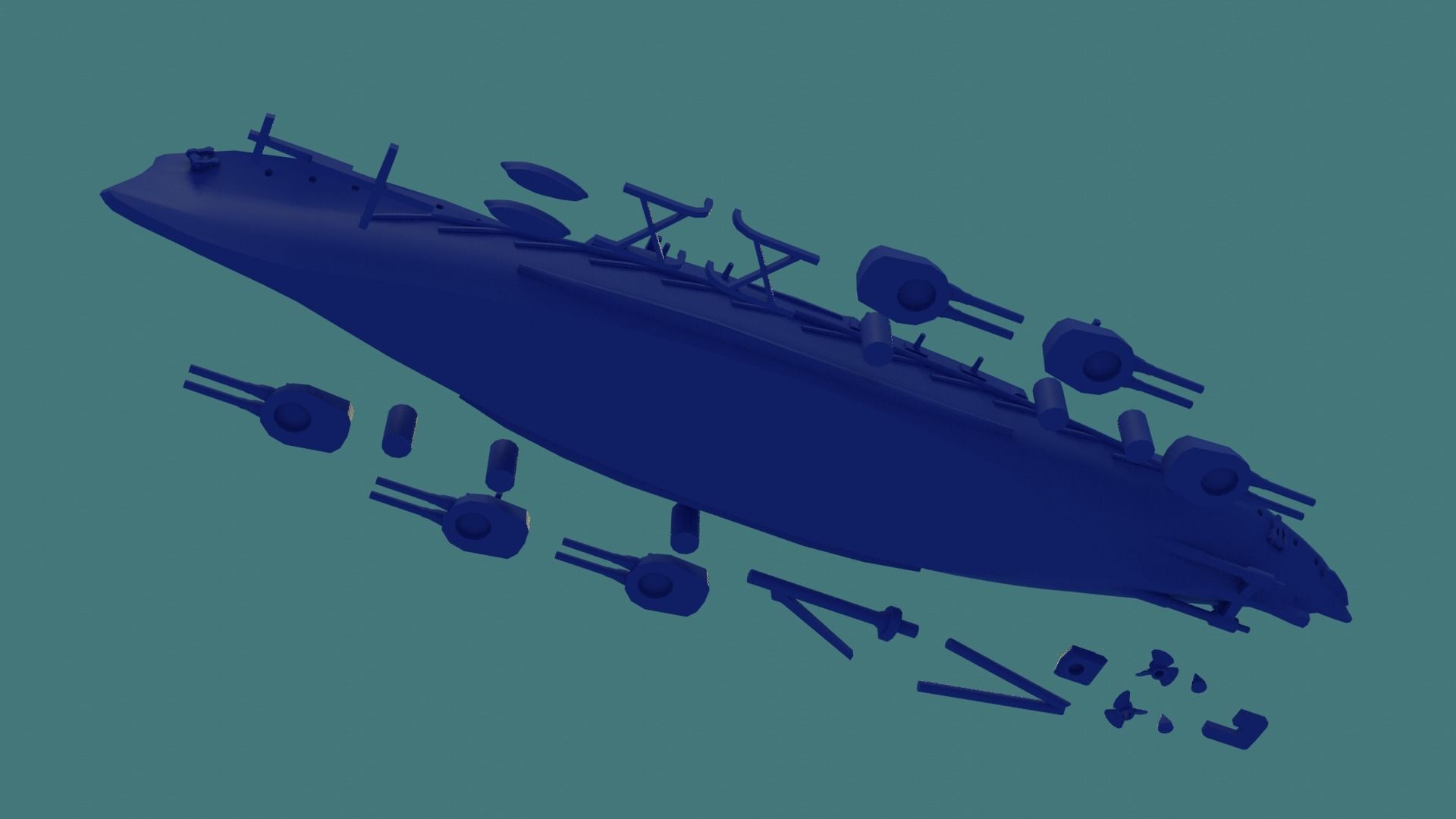 Brazilian Battleship Sao Paulo 1911 3D print model_32