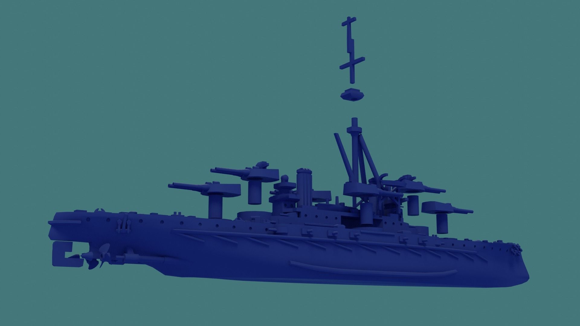 Brazilian Battleship Sao Paulo 1911 3D print model_22