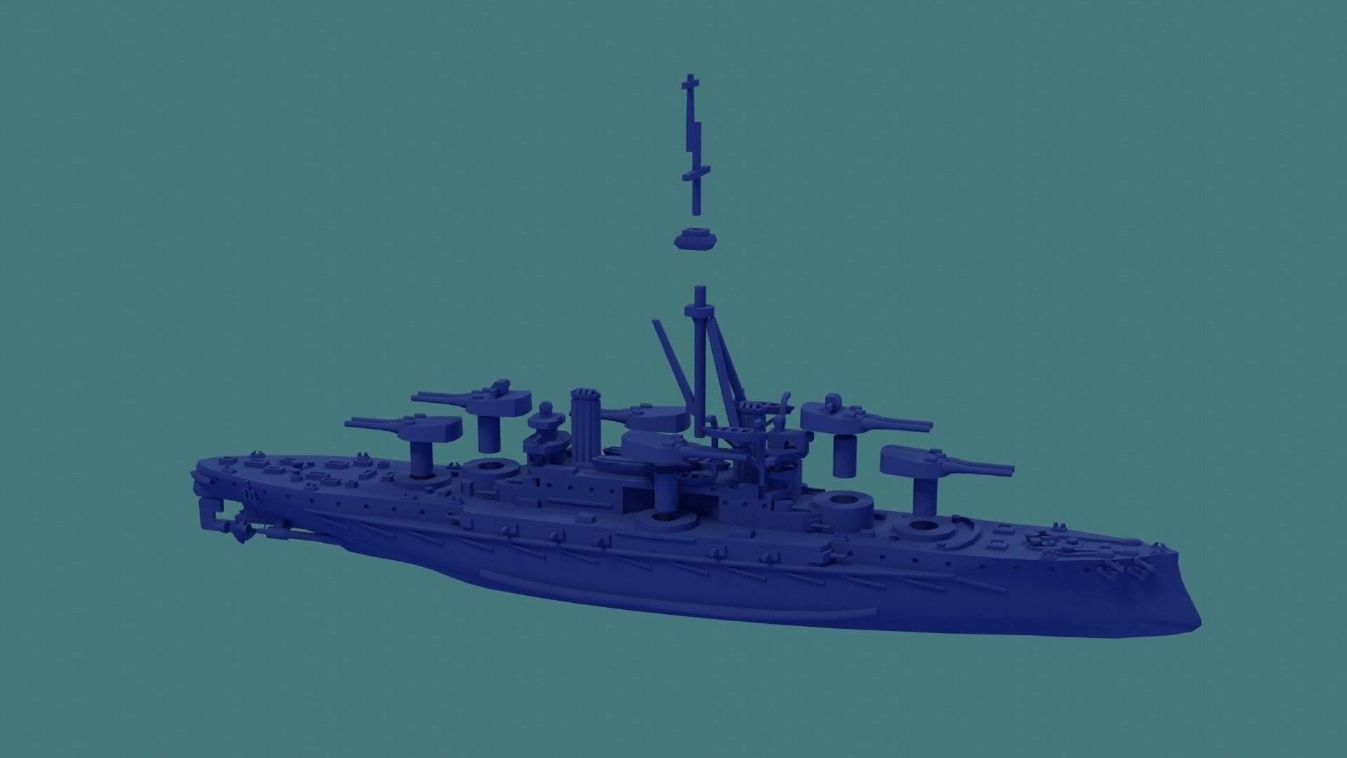 Brazilian Battleship Sao Paulo 1911 3D print model_21