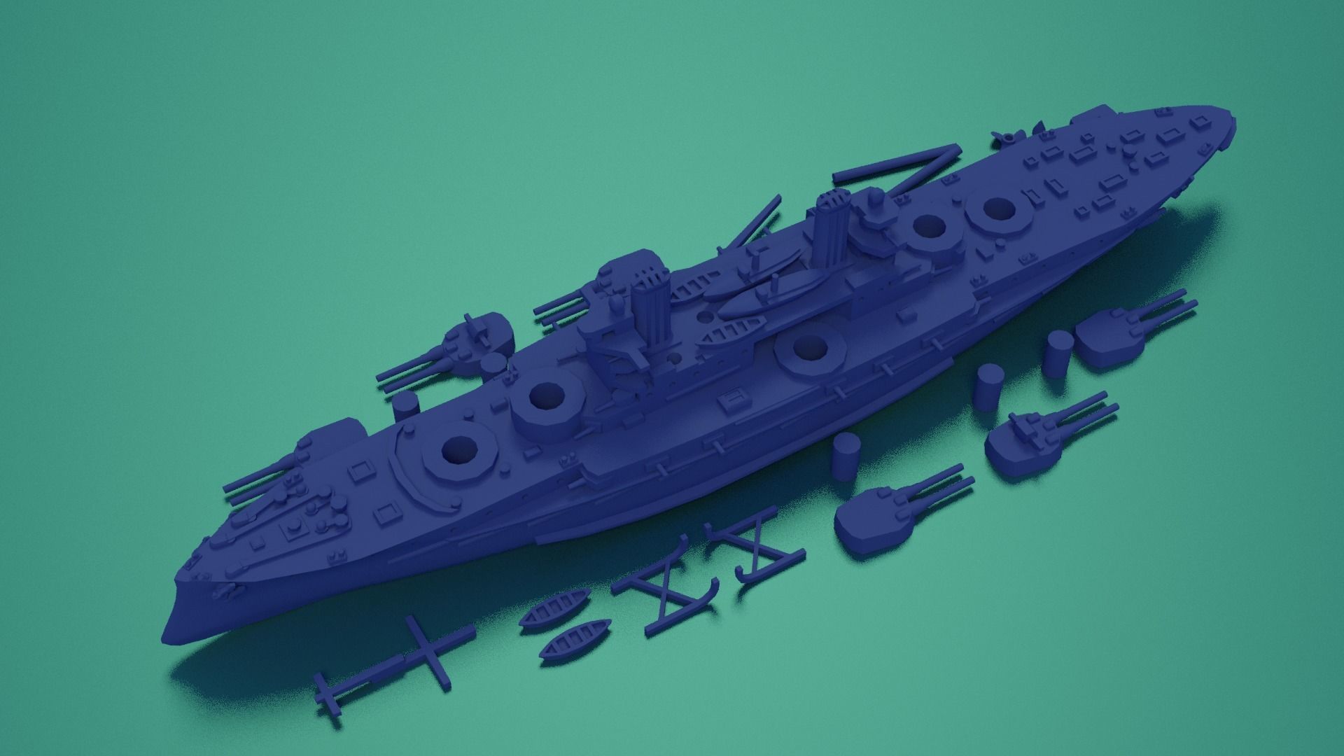 Brazilian Battleship Sao Paulo 1911 3D print model_1