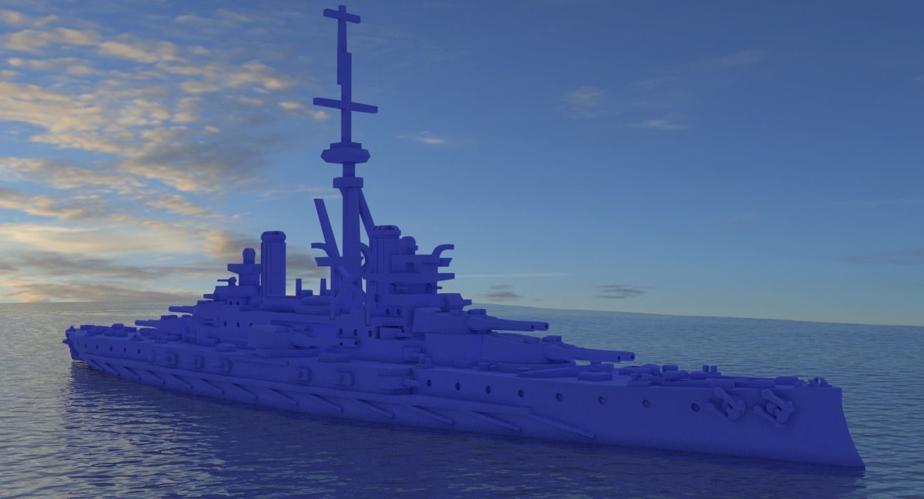 Brazilian Battleship Sao Paulo 1911 3D print model_2