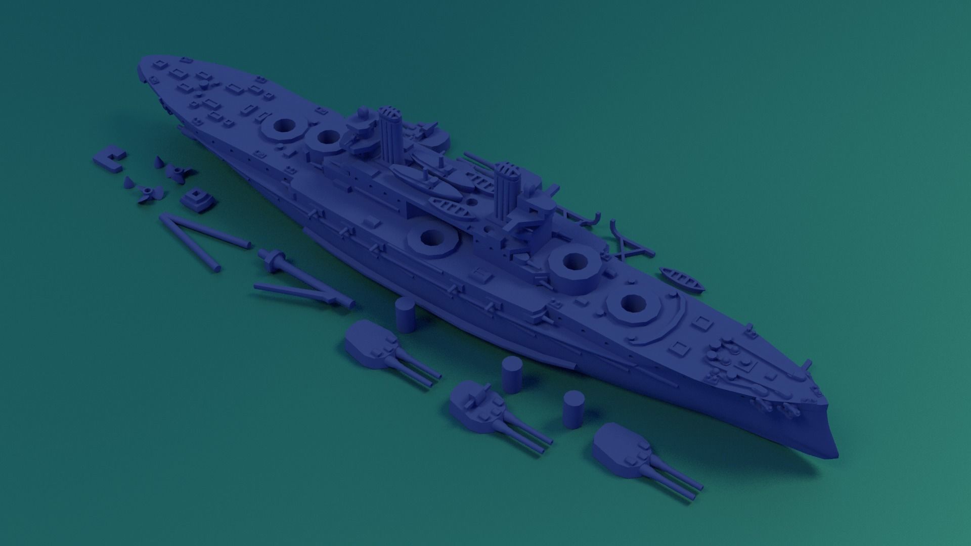 Brazilian Battleship Sao Paulo 1911 3D print model_31