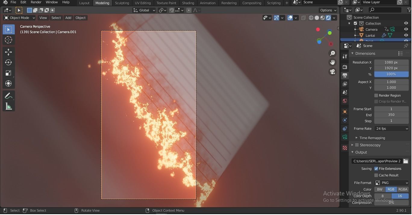 Burning Paper Free 3D model_2