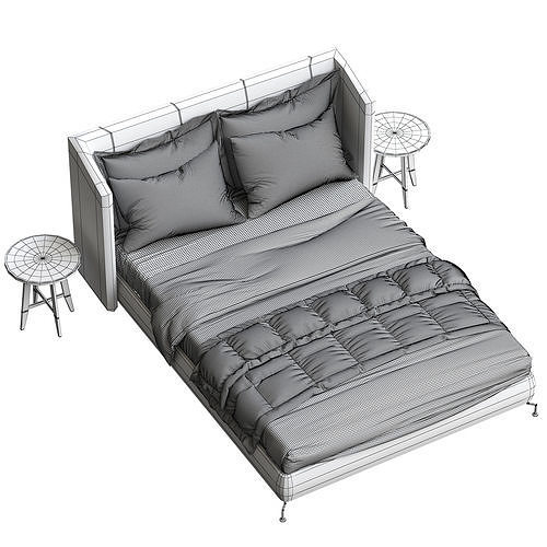 Ikea Tufjord Upholstered Bed 3D model 4