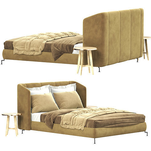 Ikea Tufjord Upholstered Bed 3D model 2