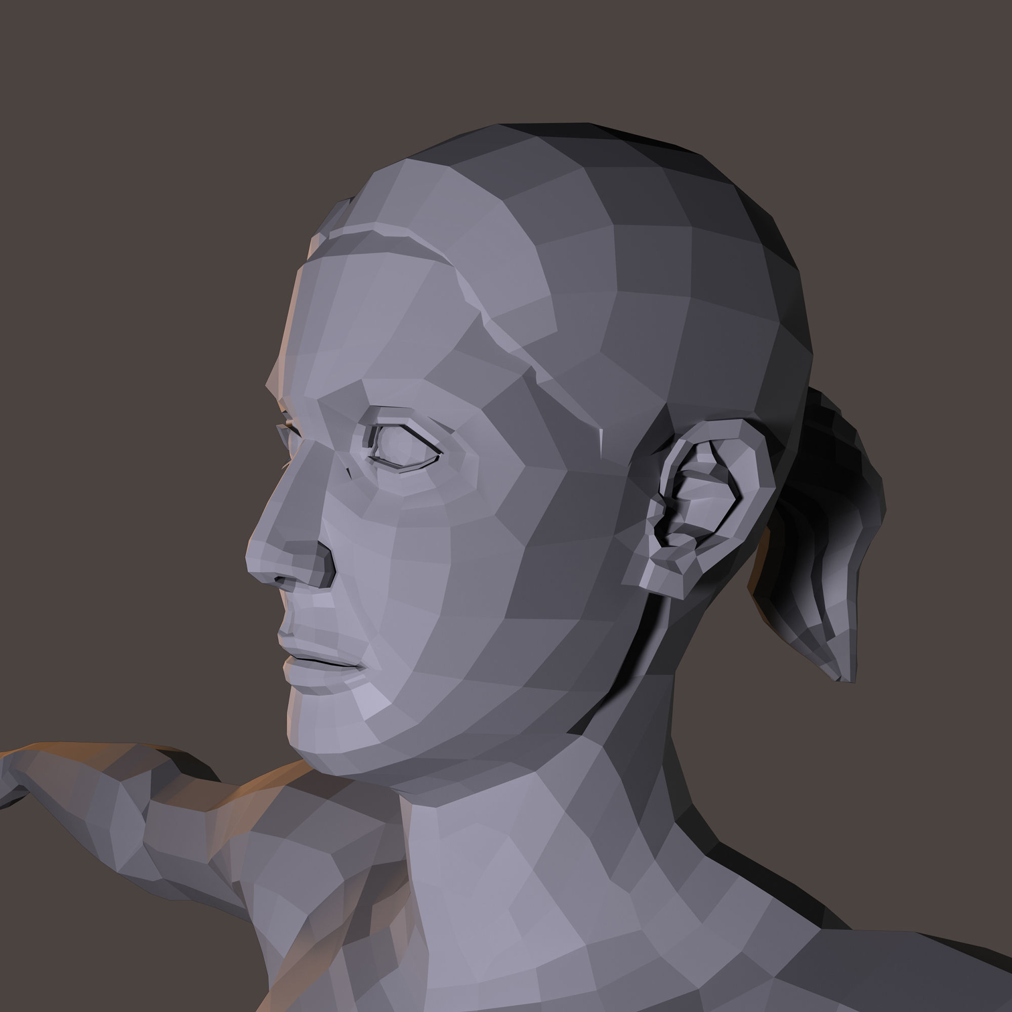 Low Poly Base Model Female Low-poly 3D model_3