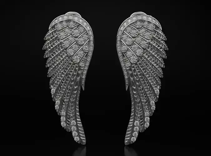 Stylish earrings wings 594