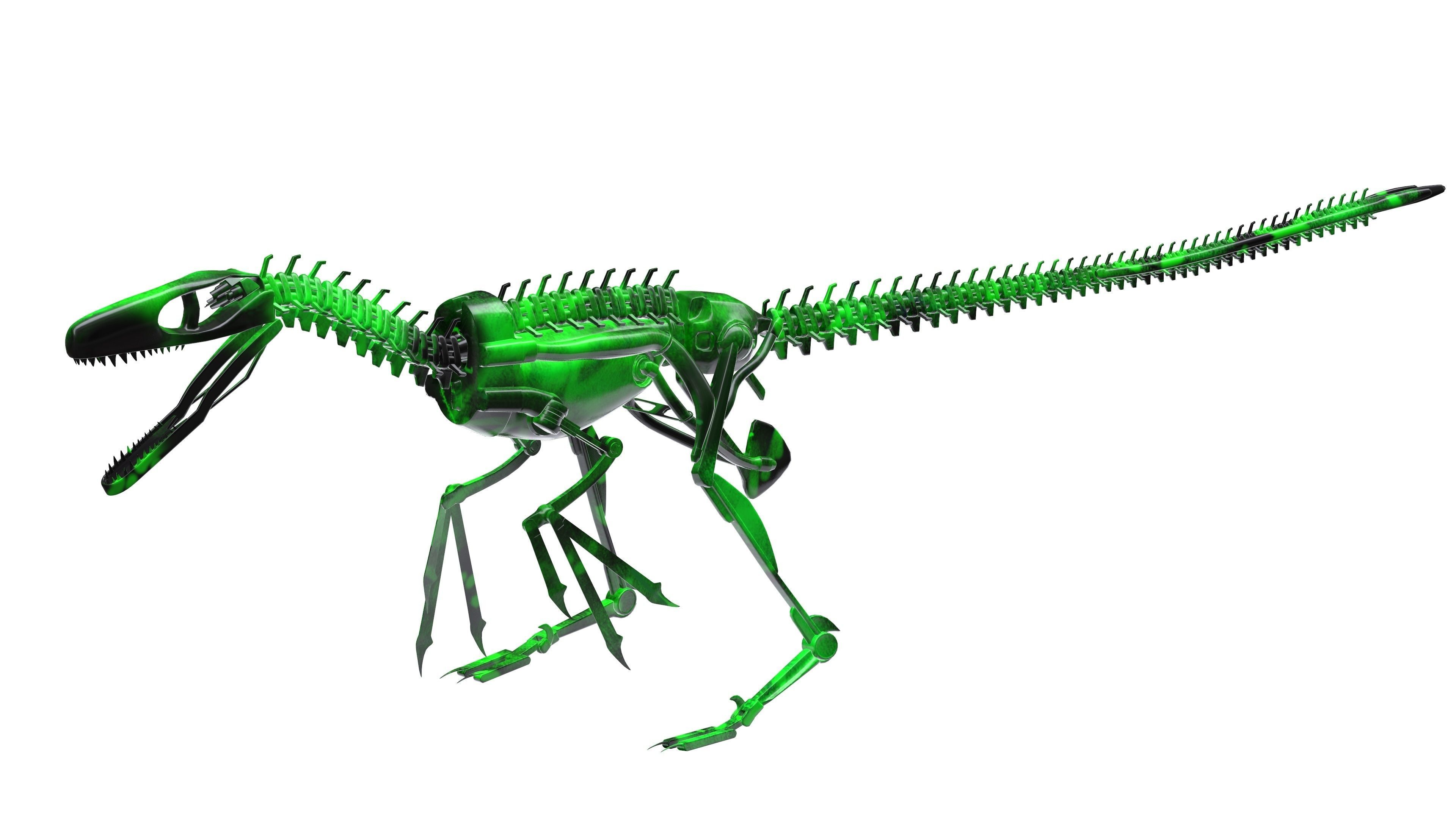 Robot Raptor Low-poly 3D model_2